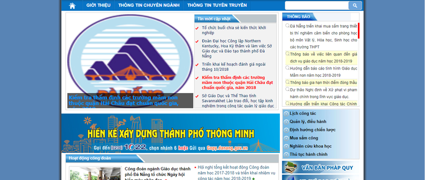 Website Sở GD-ĐT Đà Nẵng bị hacker tấn công nhiều tiếng đồng hồ